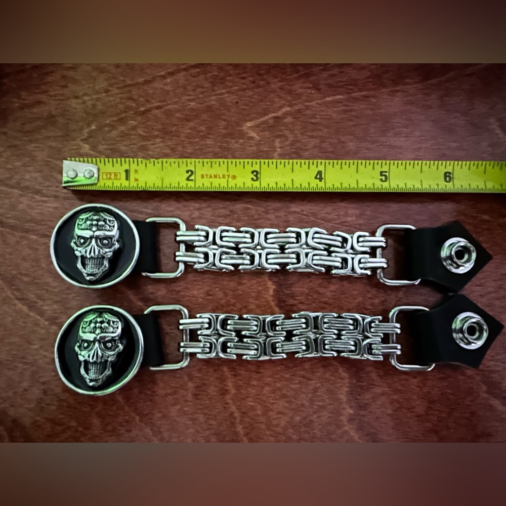 Skull Vest Chain Extenders with Black and Silver Accents